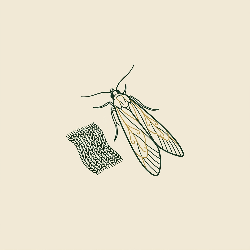 Kleidermotte – stilisierte Illustration