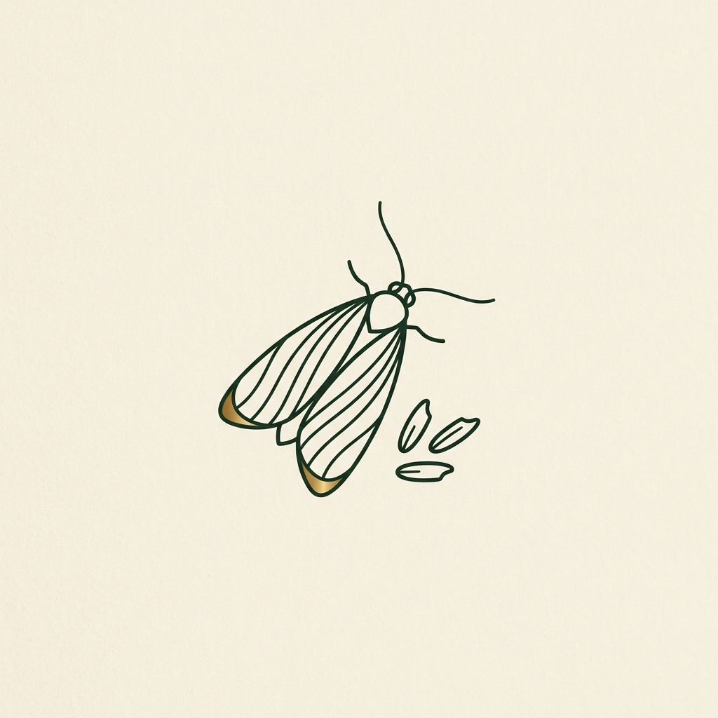 Lebensmittelmotte – stilisierte Illustration
