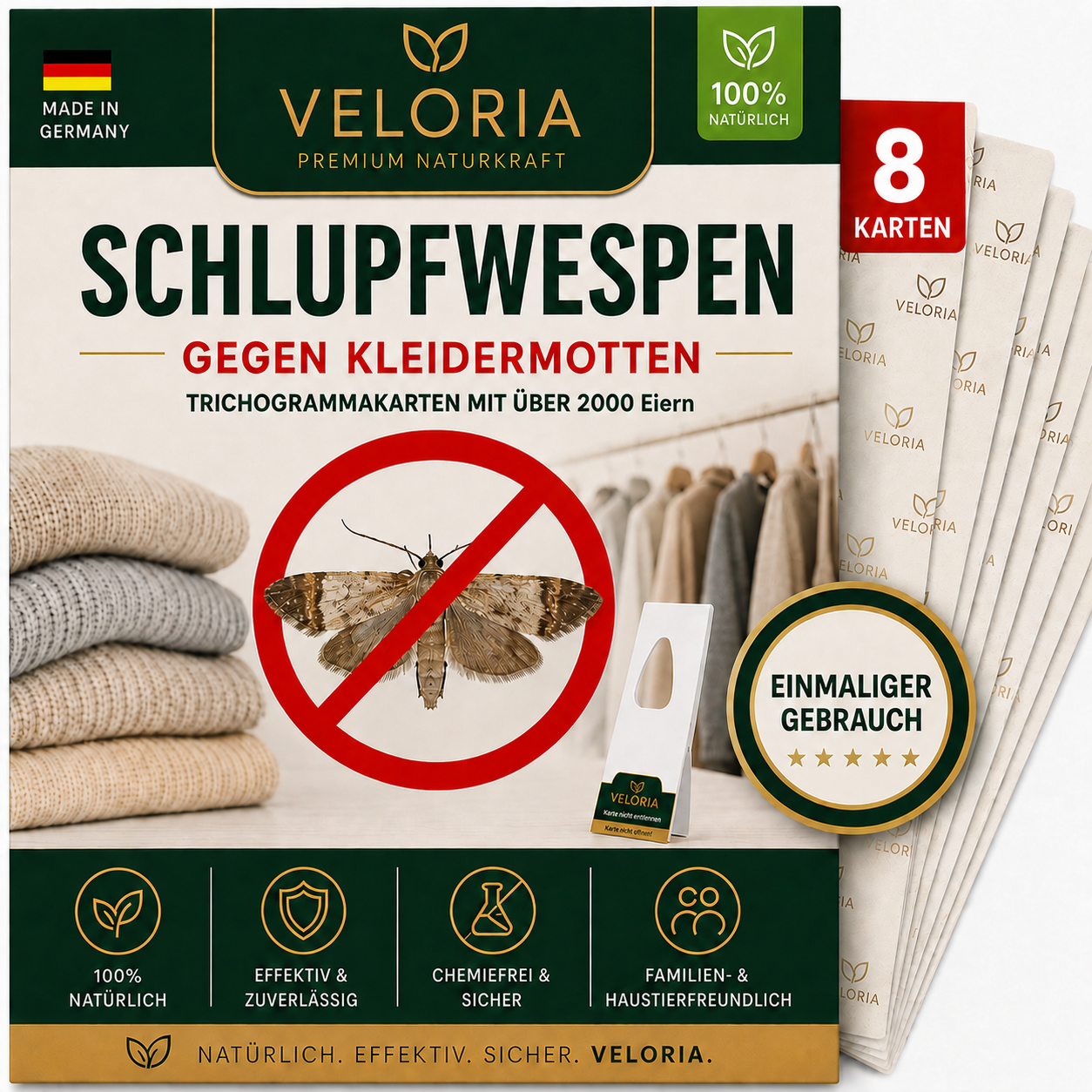 8 Karten, 1 Lieferung