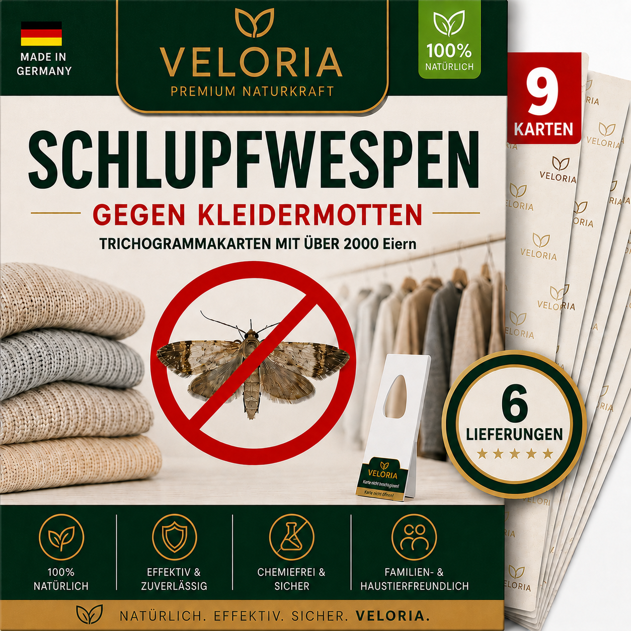9 Karten, 6 Lieferungen