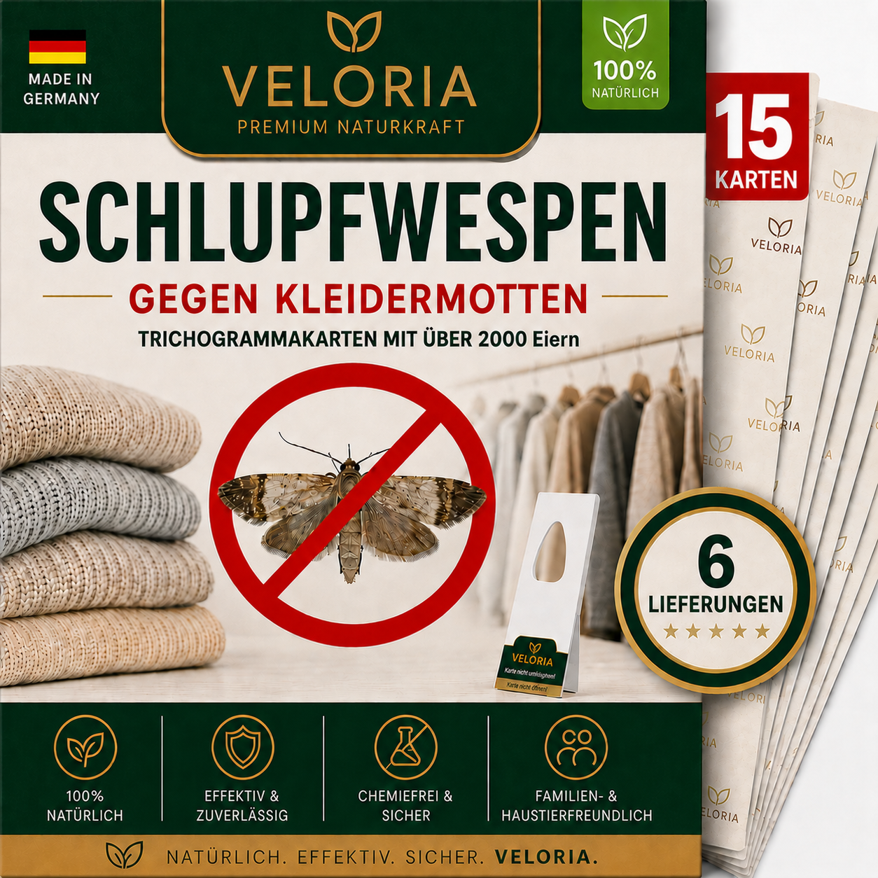 15 Karten, 6 Lieferungen