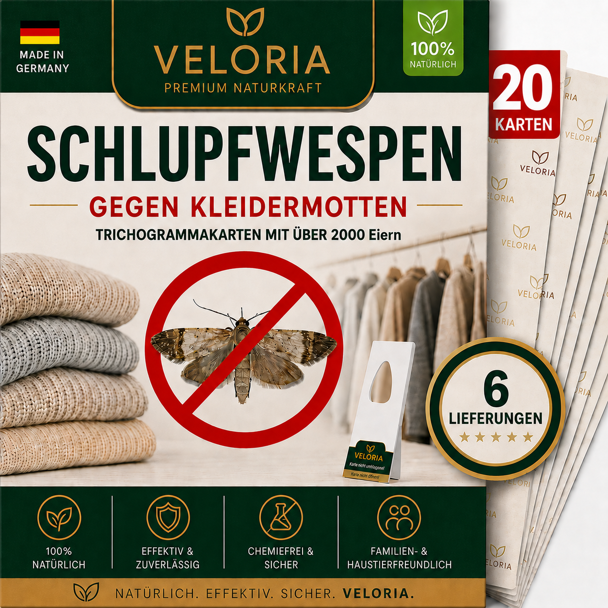 20 Karten, 6 Lieferungen