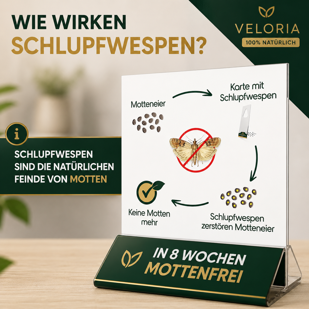 VELORIA Schlupfwespen gegen Lebensmittelmotten – Anwendung in der Vorratskammer