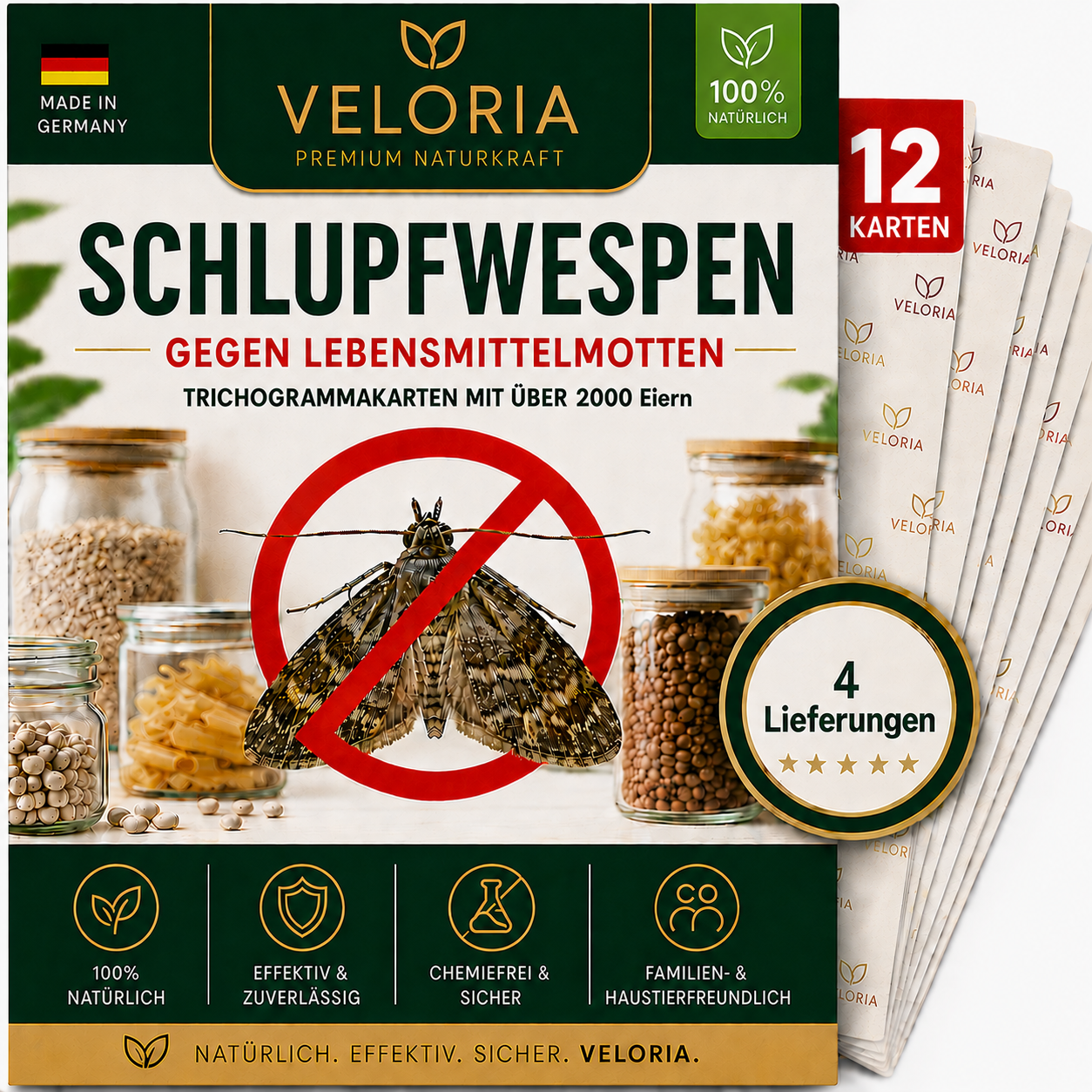 12 Karten, 4 Lieferungen